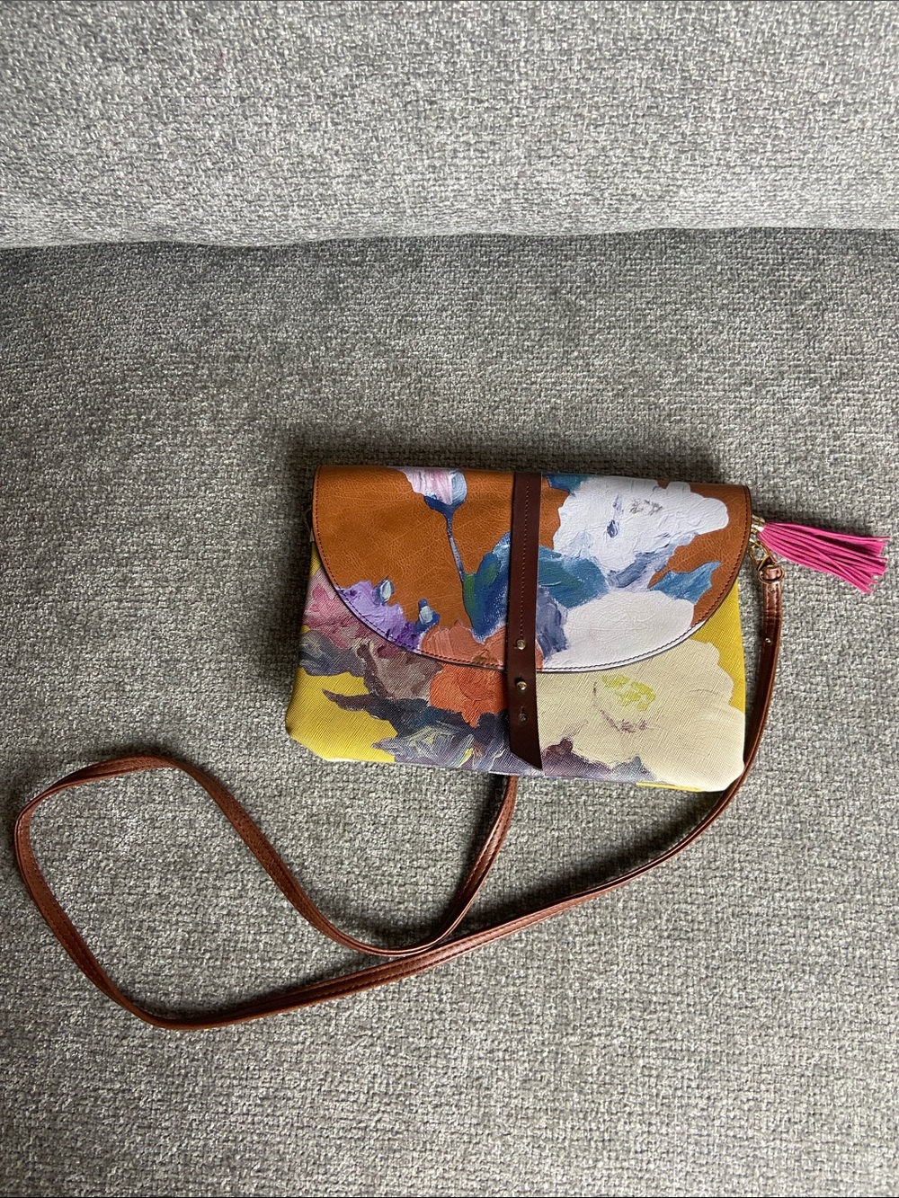 House of Disaster Multicolor Floral Canvas Crossbody Bag